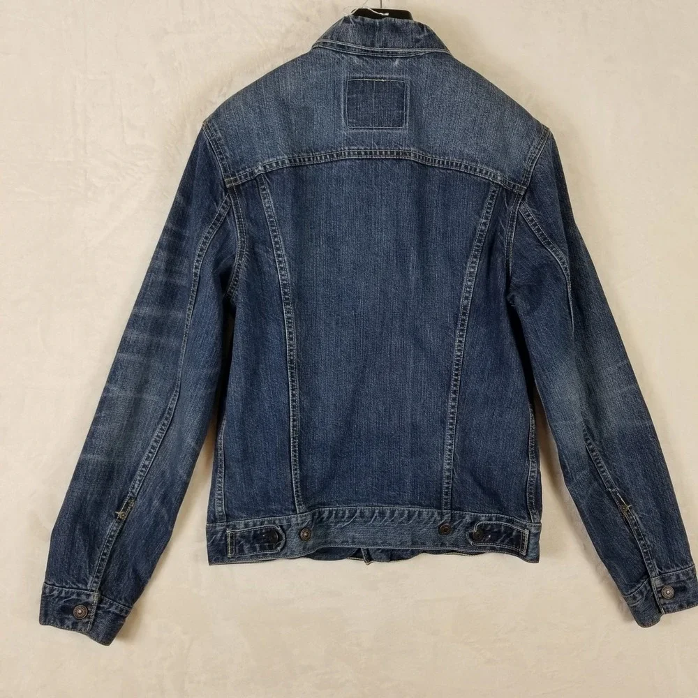 VTG Levis Mens Denim Trucker Jacket Sz M‎ Medium Wash Blue Jean Button Up Coat - Picture 8 of 11